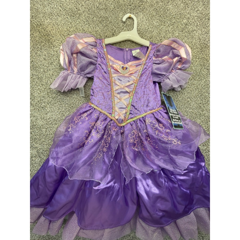Disney Princess Rapunzel Costume Girls S Purple NEW Glow In The Dark